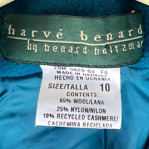 Harve Benard turquoise AUTUMN TED CASHMERE-BLEND Flannel BLAZER - Picture 3 of 3